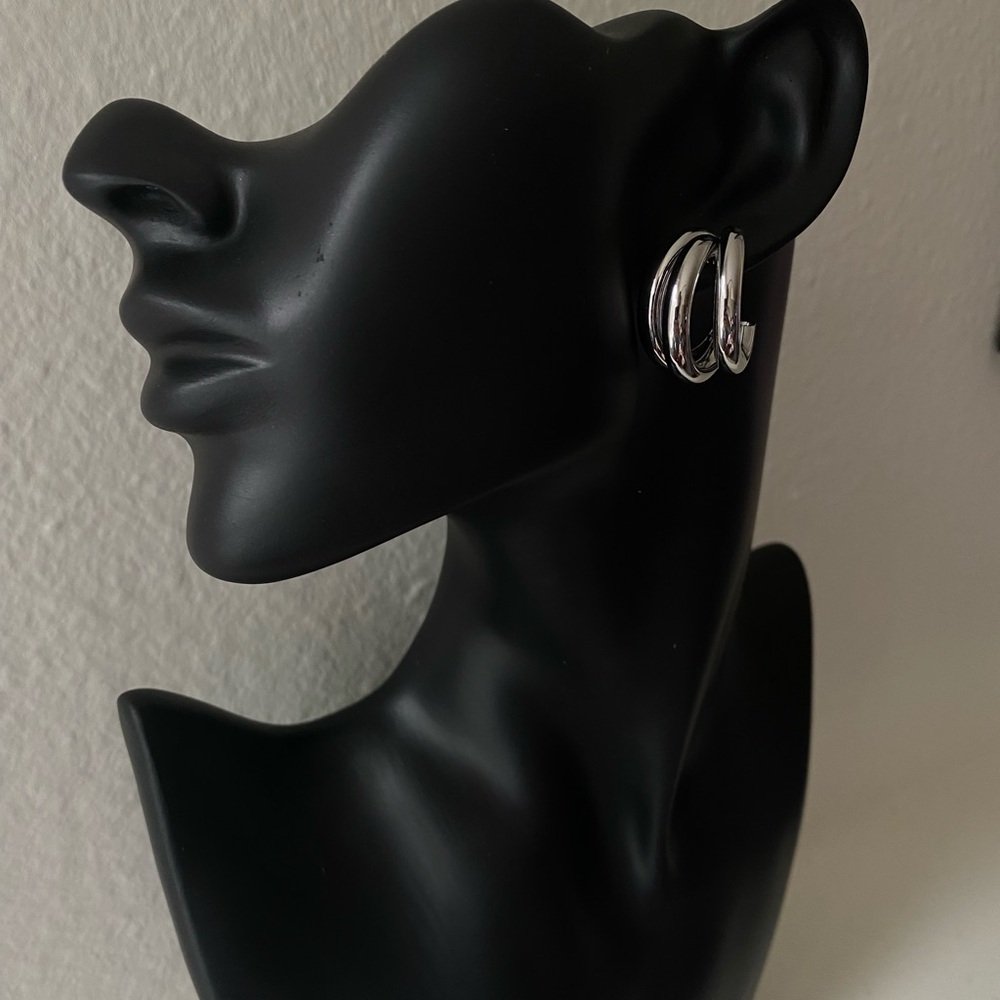 Chunky Gold Hoop Earrings | Bold Statement Hoops (Gold or Silver) - Picture 7 of 15